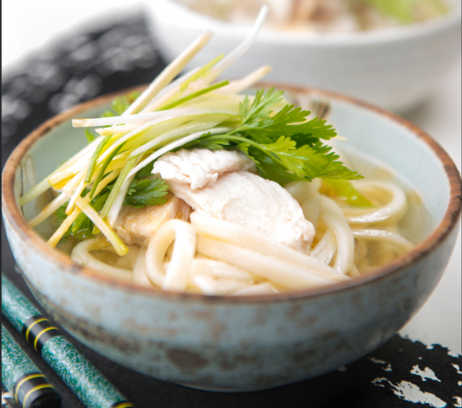 Udon Chicken Soup with Coriander and Ginger Asian Inspirations